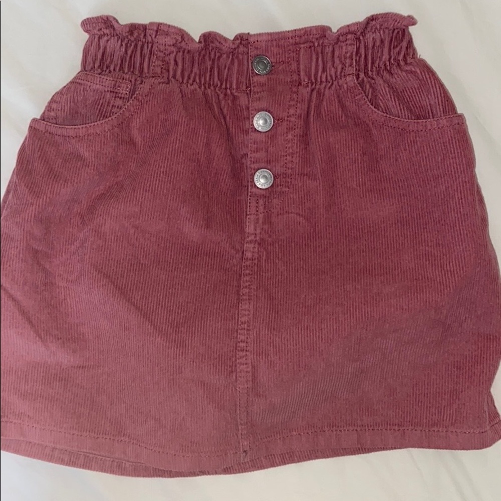 Zara paper bag corduroy skirt